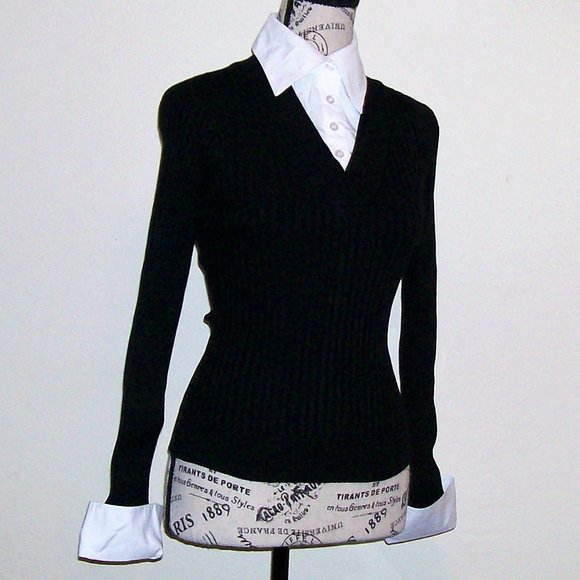 NWT I.N.C. Blk & White Sweater Top - Picture 1 of 6